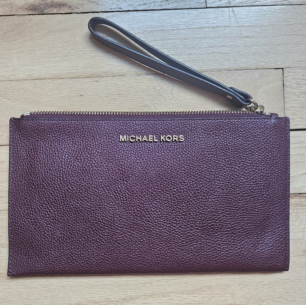 Michael Kors Burgundy Wristlet, Fall Color, Clutch